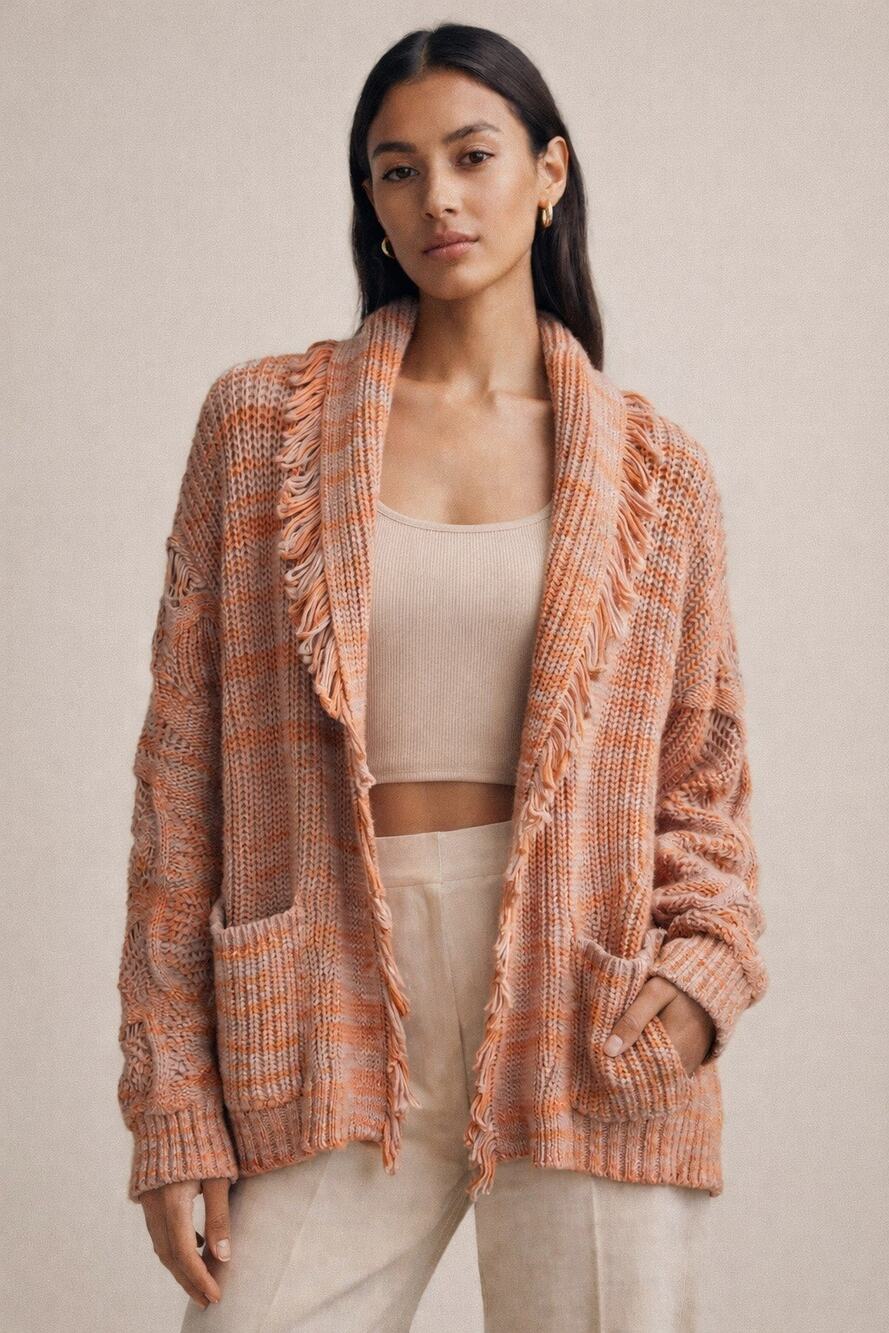 Jonathan Simkhai Fisherman Fringe Cardigan Sweater